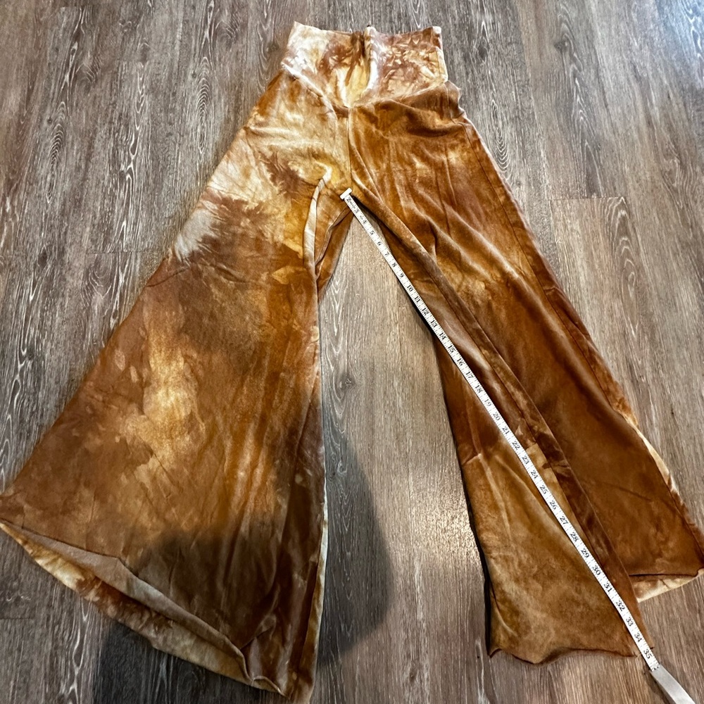 XL Sinew Moon Cumberland Gauchos Gold tone Hemp Jersey Crystal-Dye Pants